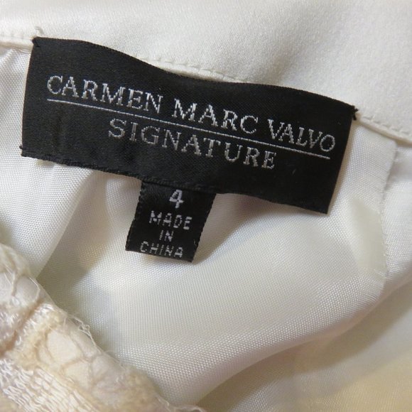 CARMEN MARC VALVO BEADED LACE SIGNATURE SKIRT/SZ 4 - Picture 5 of 6